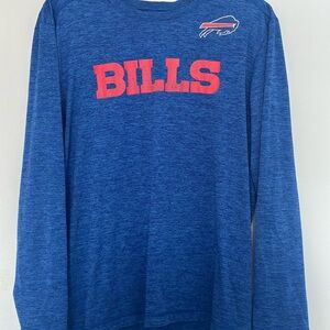 Buffalo Bills Men’s Long Sleeve Shirt Blue NFL Football Tee Size Medium